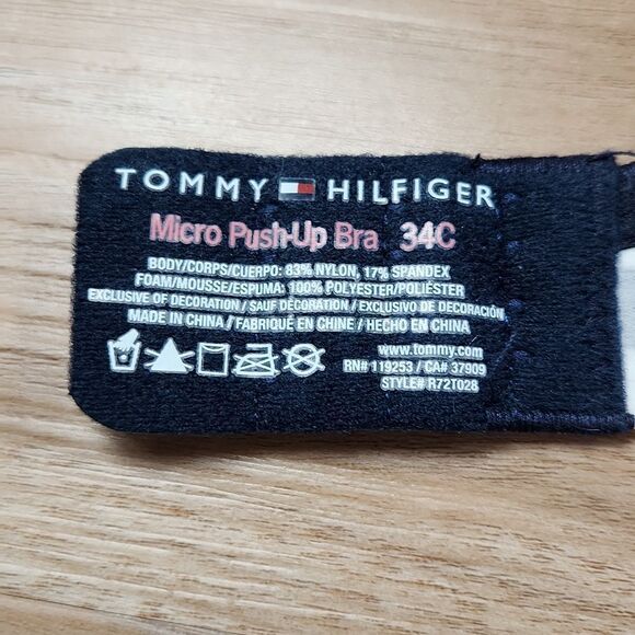 💜Tommy Hilfiger Blue Star Print Micro Push-up Bra 34C - Picture 10 of 10